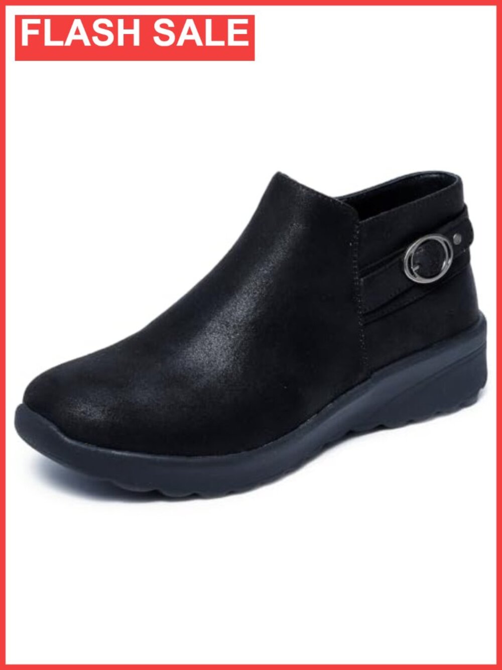 Skechers Women's Lovely Vibe Moonlight Faux Leather Ankle Boot with Buckle